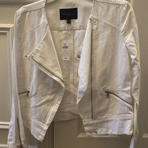 New with tags white zip cropped light jacket